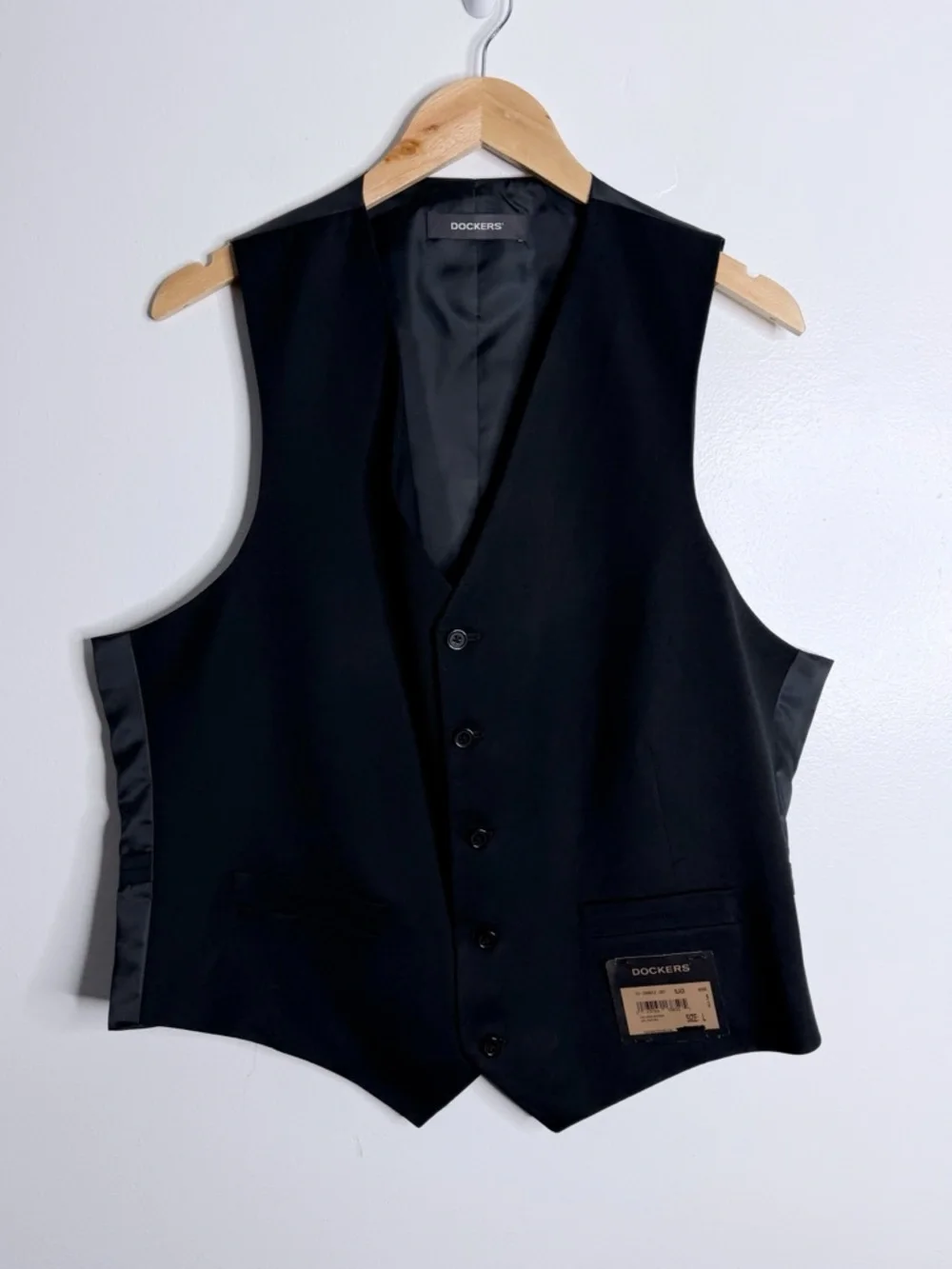NWT Dockers Men's Black Suit Vest Large‎ Business Casual Formal Minimalist Work